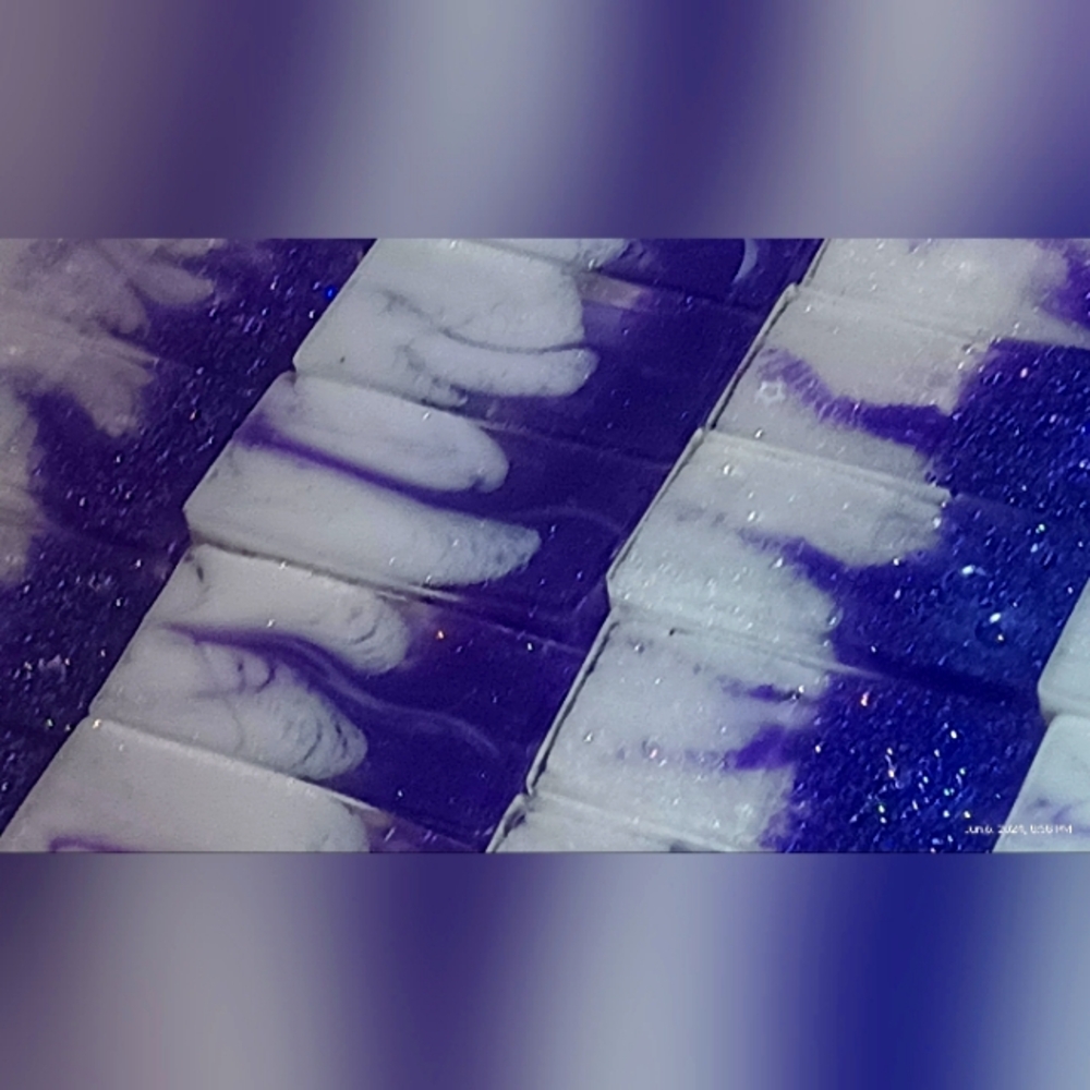 Handmade rare purple smoke swirl dominos